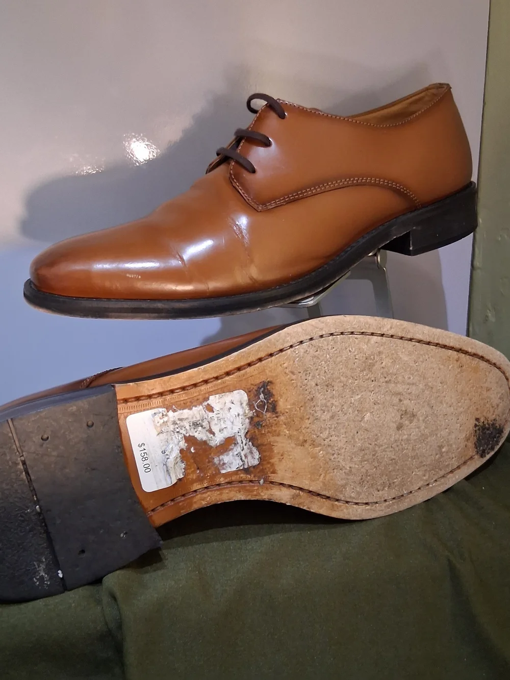 Express Men's Brown Leather Derby Shoes — Classic Lace-Up